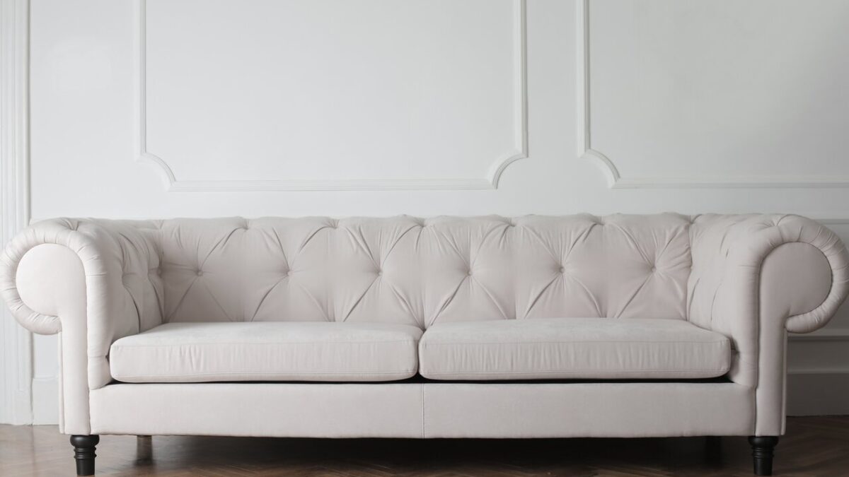 white upholstery couch