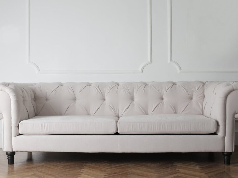 white upholstery couch