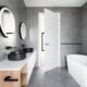 white and grey bathroom